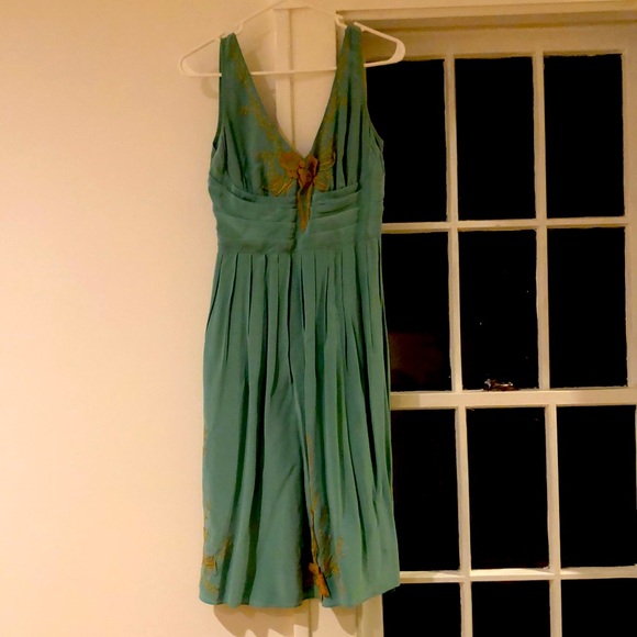 lid Dresses & Skirts - Silk embroidered Anthropologie dress